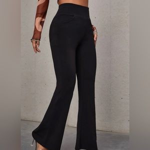 Black Soft Flared Trousers